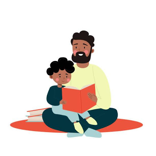 The parent is acting as a helping hand in their child's online schooling journey.